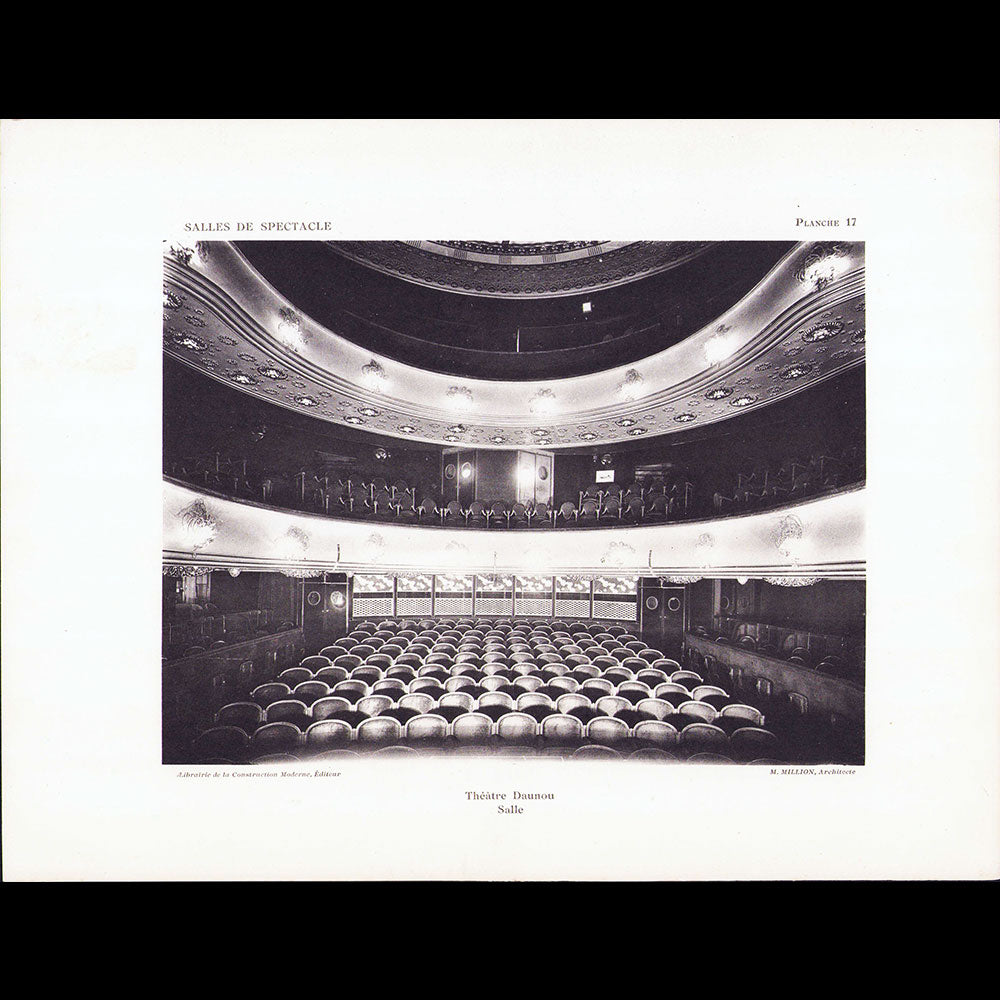 Théâtre Daunou - Réunion de trois planches de la salle de spectacle, rue Daunou à Paris (1930)