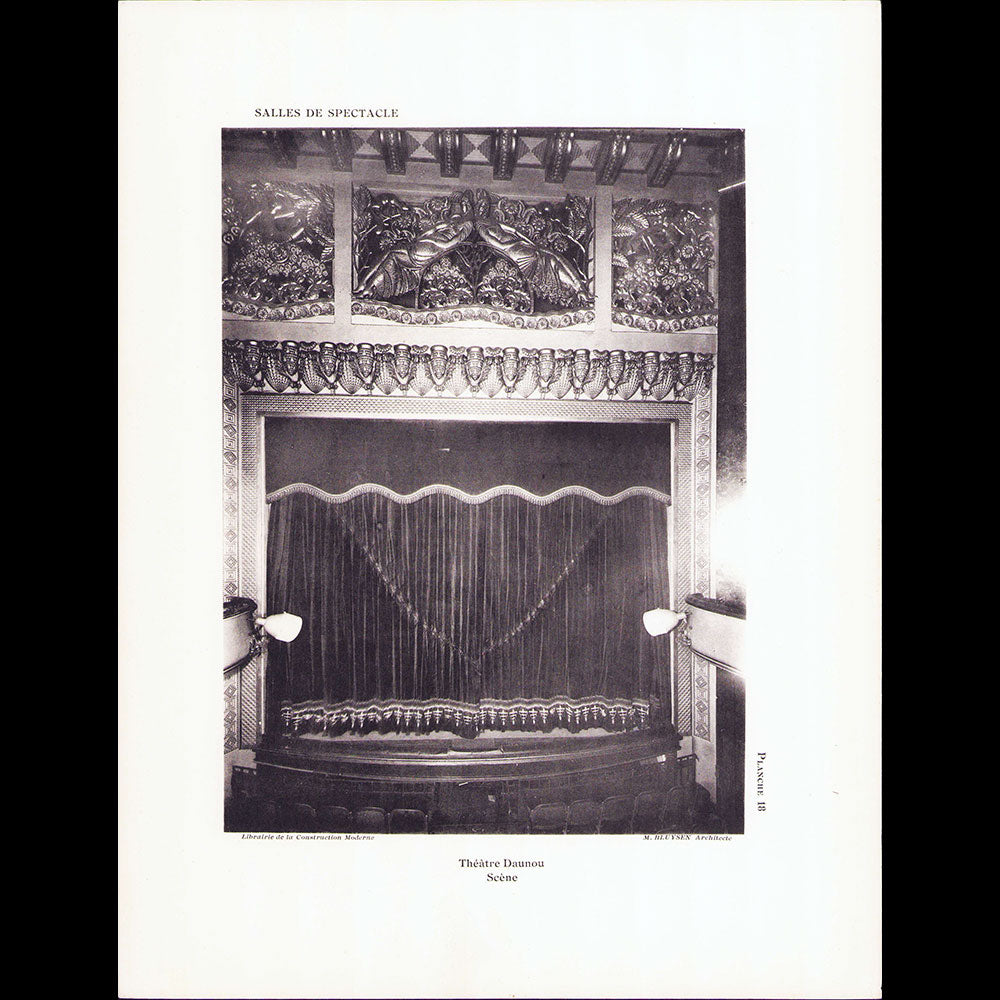 Théâtre Daunou - Réunion de trois planches de la salle de spectacle, rue Daunou à Paris (1930)