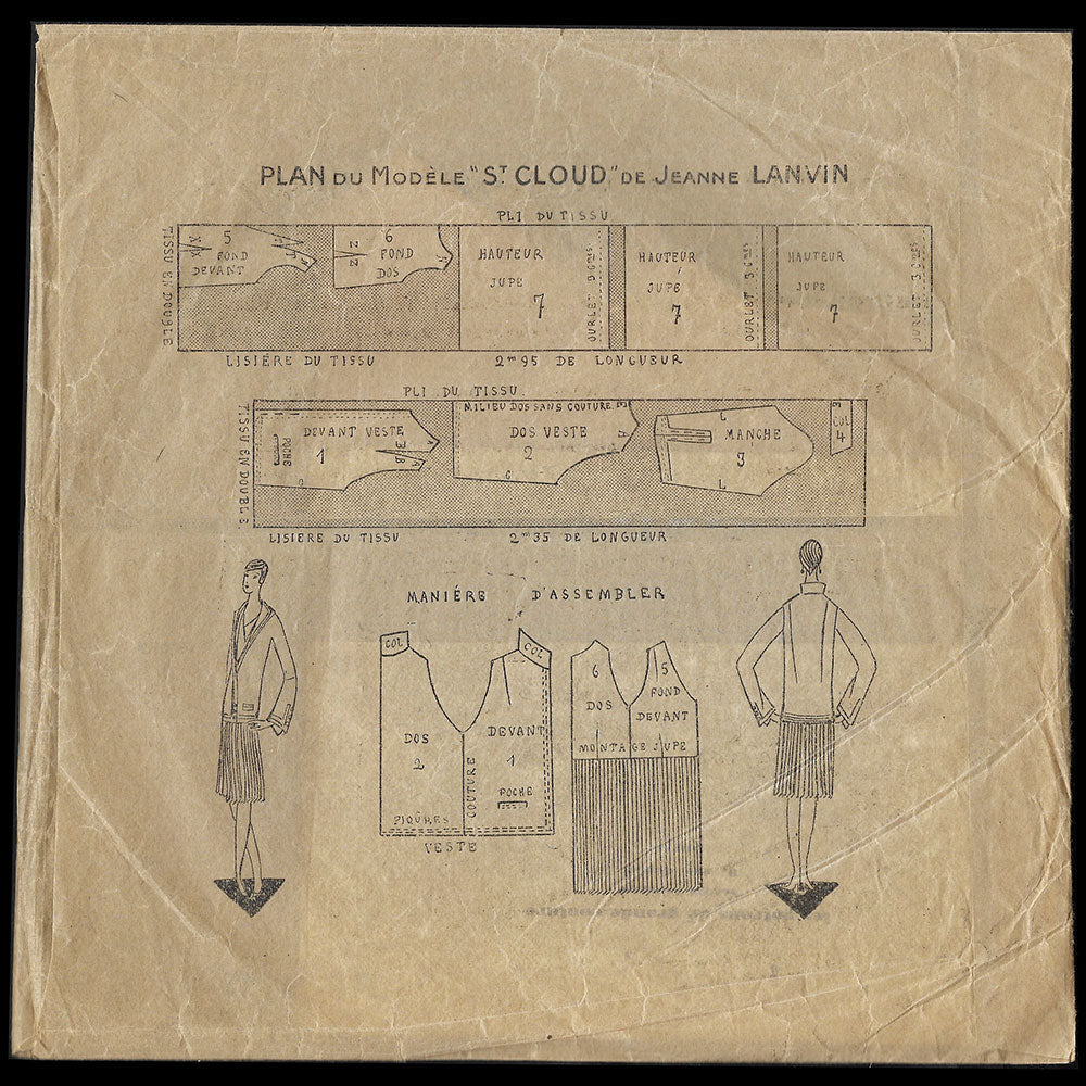Les Patrons de Grande Couture - Numéro 3, patron de la robe de sport Saint-Cloud de Jeanne Lanvin (1927)