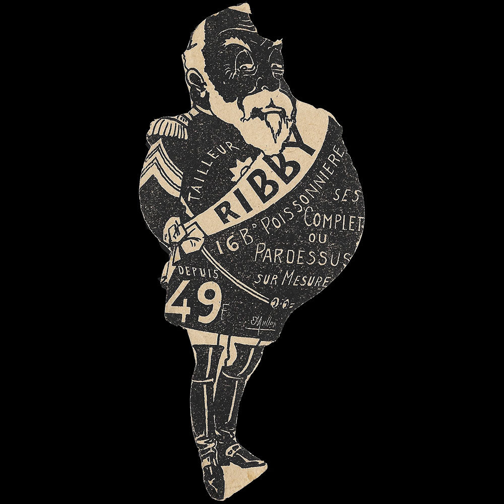 Ribby - Réunion de 4 cartes découpées du tailleur, 16 boulevard Poissonnière à Paris (1900s)