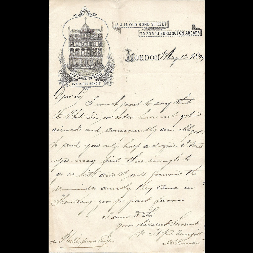 Truefitt & Hill - Lettre du barbier, 13 & 14 Old Bond Street, London (1899)