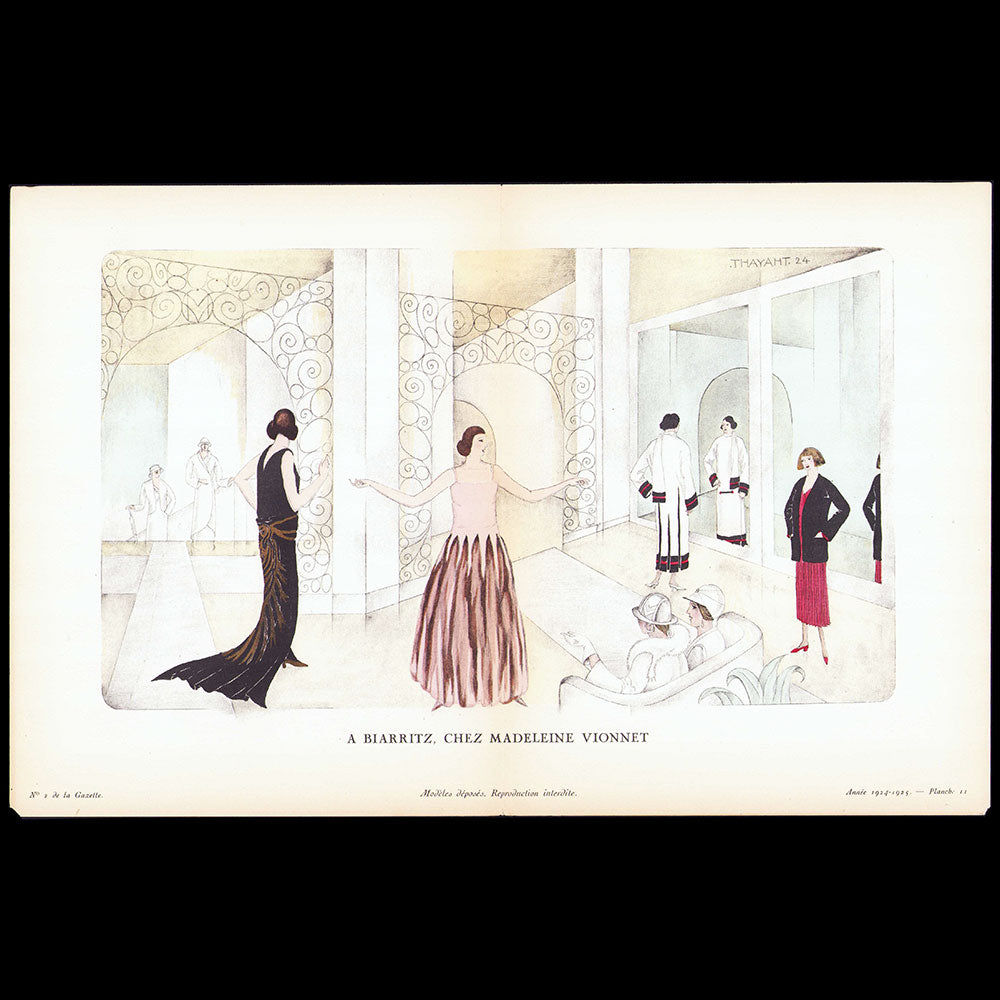 Gazette du Bon Ton - A Biarritz chez Madeleine Vionnet, planche par Thayaht (1924)