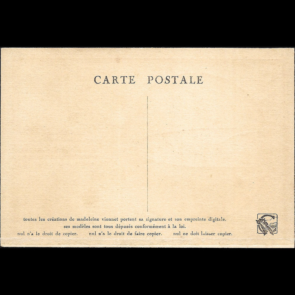 Vionnet - Carte de la maison de couture, 50 avenue Montaigne à Paris (circa 1923)