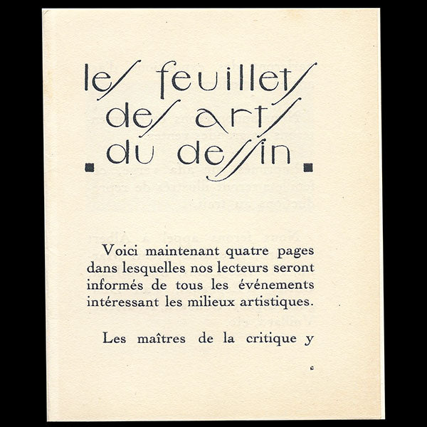 Feuillets d'Art - maquette miniature de présentation de la revue (1919)