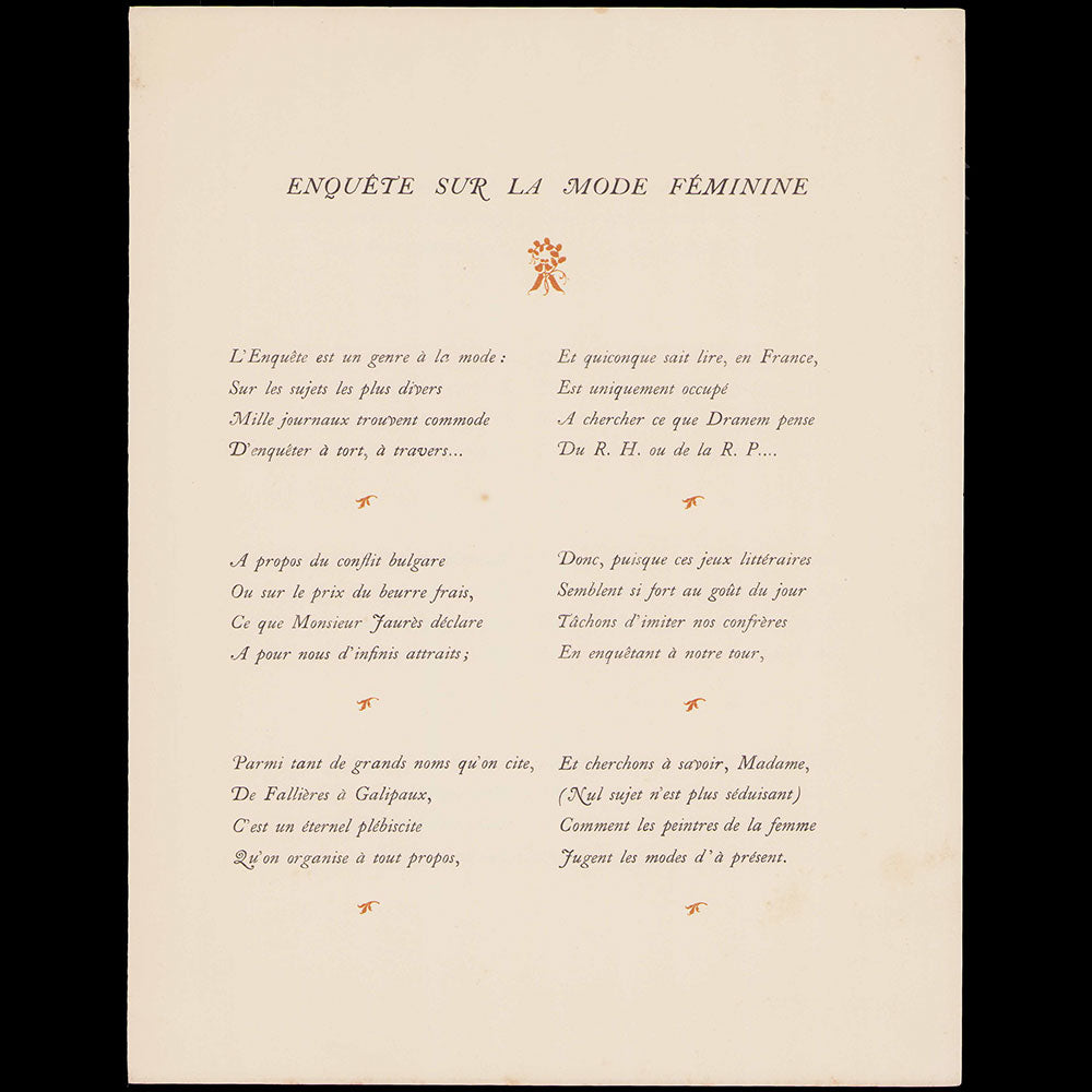 High Life Tailor - Nos Artistes donnent leur opinion sur la toilette de la femme (1911)