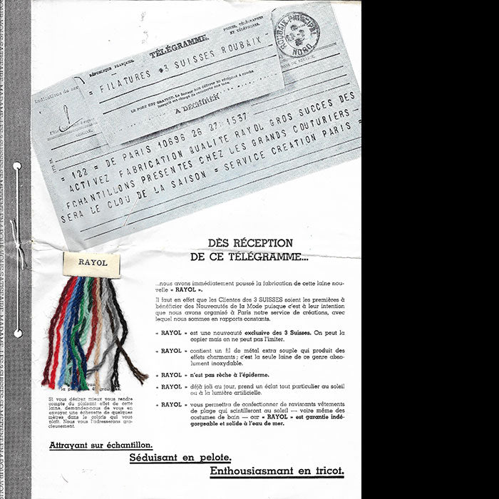 Les Trois Suisses - Nos modèles de Saison, Supplément des Feuillets du Tricot (circa 1933-1935)