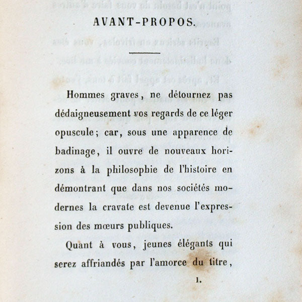 Histoire philosophique, anecdotique et critique de la cravate et du col (1854)